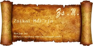 Zsikai Mária névjegykártya