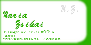 maria zsikai business card